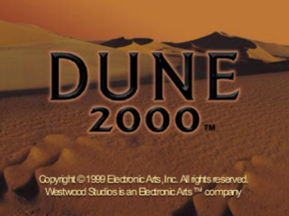 Dune 2000 title screen for Playstation